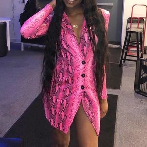 Snakeskin blazer dress